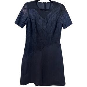 Elie Tahari Navy Blue V-Neck Mini Dress - Great Condition - size 0